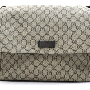 Gucci Large changing Diaper Bag Crossbody GG Supreme Brown 211131
